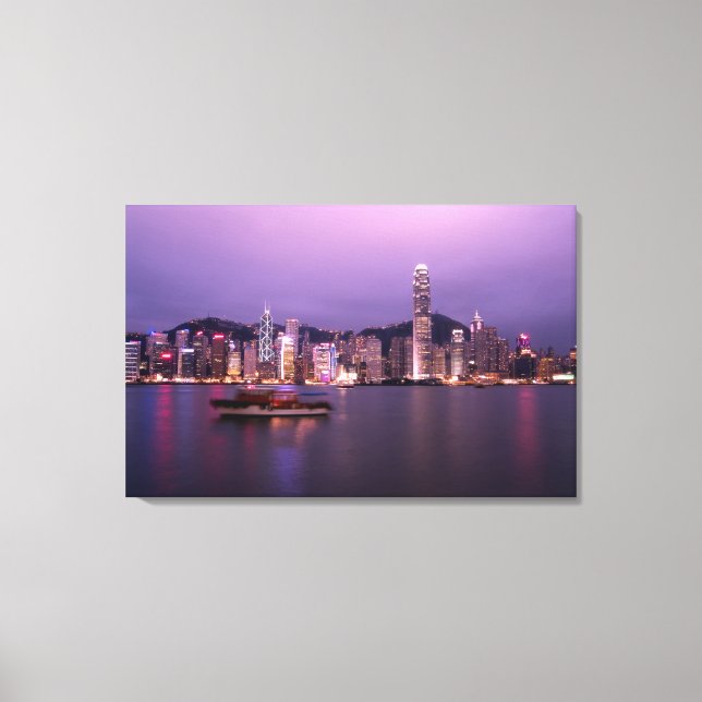 Asia, China, Hong Kong, city skyline and Canvas Print (Front)