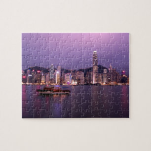Asia, China, Hong Kong, city skyline and Jigsaw Puzzle