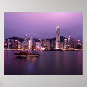 Asia, China, Hong Kong, city skyline and Poster