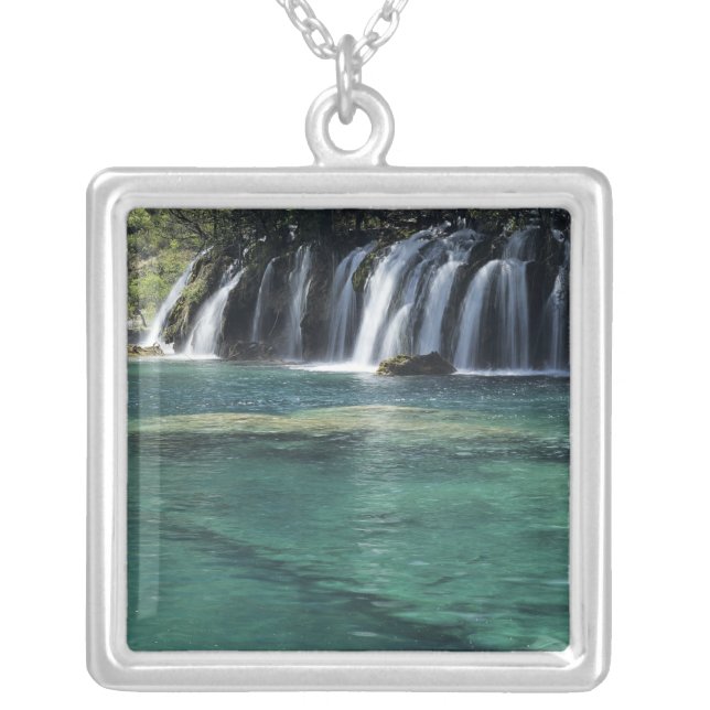 Asia, China, Sichuan Province, Jiuzhaigou Silver Plated Necklace (Front)