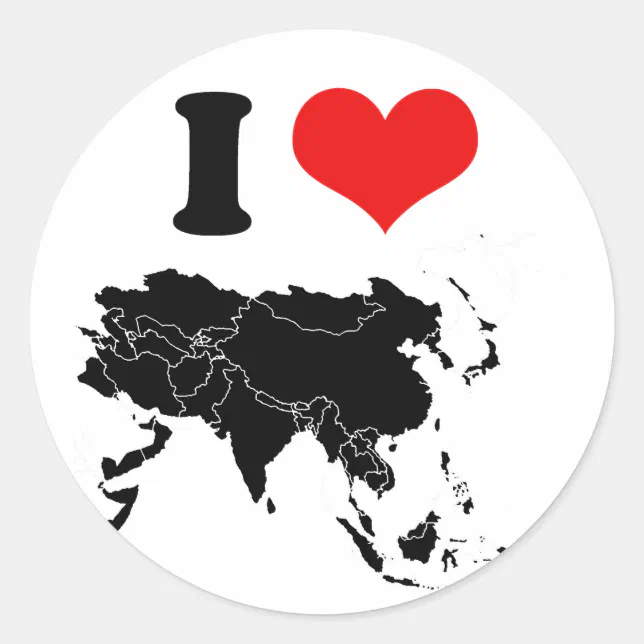 Asia Design Sticker ASIA CLASSIC ROUND STICKER | Zazzle