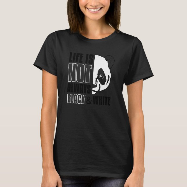 Asia Cute Love Panda Pun Bear Black White  2 T-Shirt (Front)
