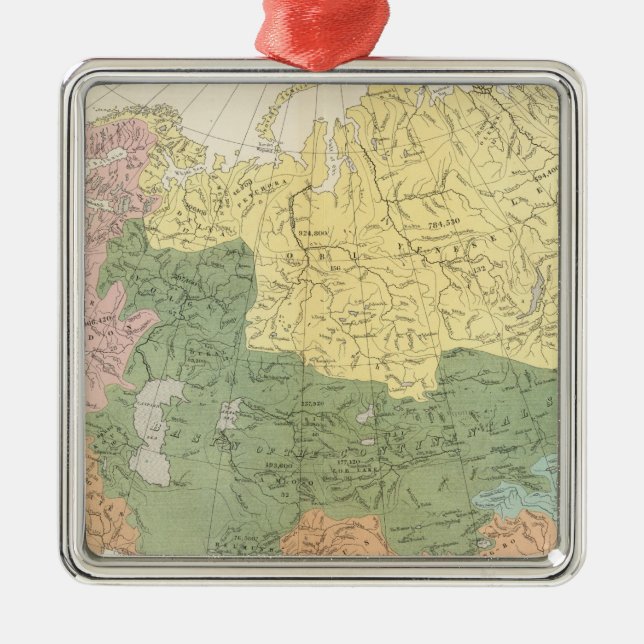 Asia, Europe river systems Metal Ornament (Front)