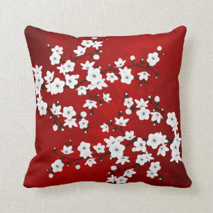 cherry red throw pillows
