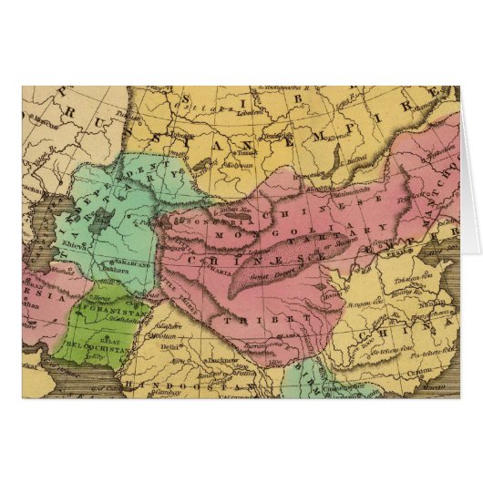 Asia Hand Colored Atlas Map 2 Cards (Front Horizontal)