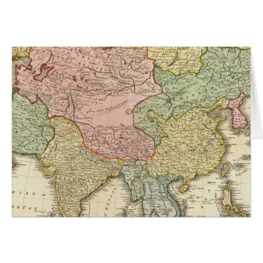 Asia Hand Colored Map Cards (Front Horizontal)