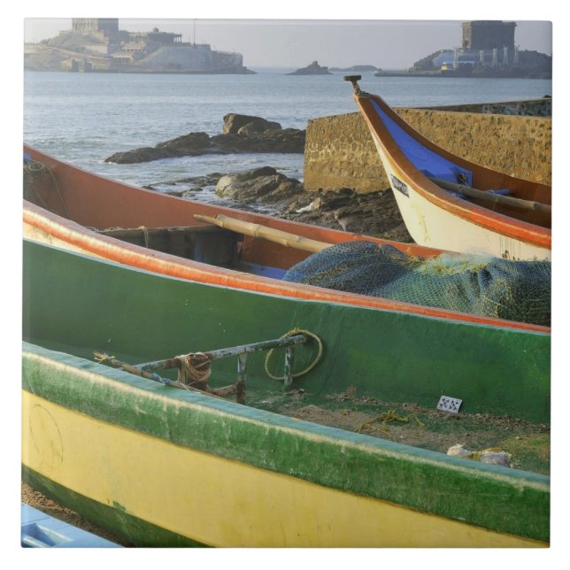 Asia, India, Tamil Nadu, Kanniyakumari Ceramic Tile (Front)