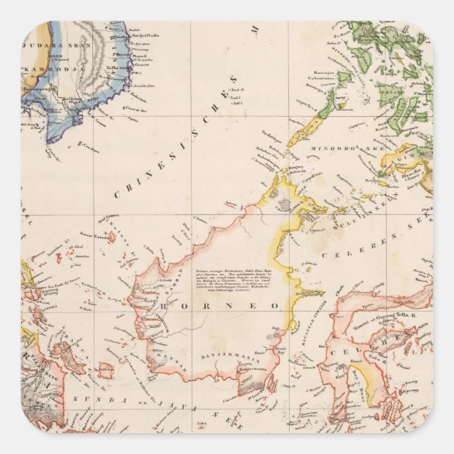 Asia, Indonesia, Philippines, East Indies Square Sticker (Front)
