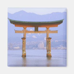 Asia, Japan, Hiroshima. Mivaiima. Torii Gate Magnet