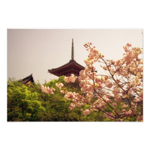 Asia, Japan, Kyoto, Kiyomizu temple in spring Photo Print
