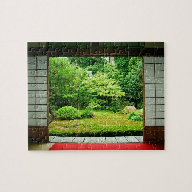Asia, Japan, Kyoto. Zen Garden 2 Jigsaw Puzzle (Horizontal)