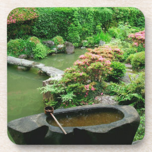 Asia, Japan, Kyoto. Zen Garden Beverage Coaster
