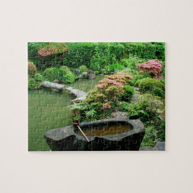 Asia, Japan, Kyoto. Zen Garden Jigsaw Puzzle (Horizontal)