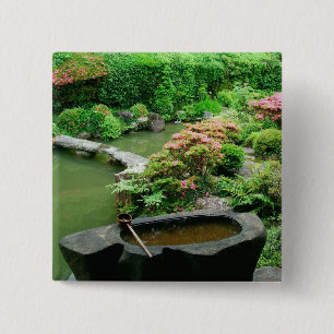 Asia, Japan, Kyoto. Zen Garden Pinback Button