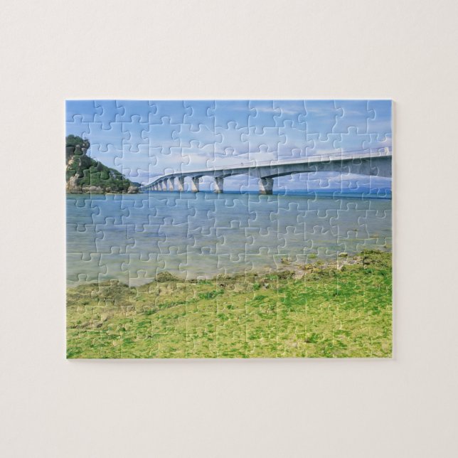 Asia, Japan, Okinawa, Kouri Bridge Jigsaw Puzzle (Horizontal)