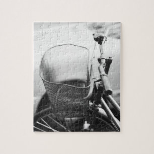 Asia, Japan, Tokyo. Bike basket in the Ginza Jigsaw Puzzle