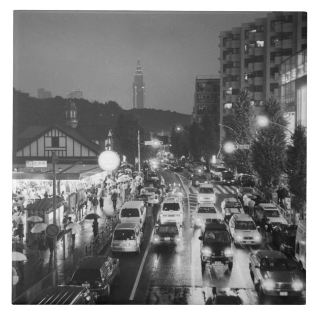 Asia, Japan, Tokyo. Evening, Harajuku Station, Ceramic Tile (Front)