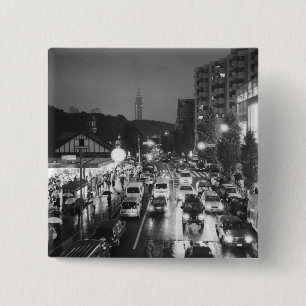 Asia, Japan, Tokyo. Evening, Harajuku Station, Pinback Button