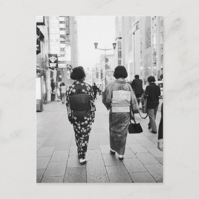 Asia, Japan, Tokyo. Geishas on the Ginza. Postcard (Front)