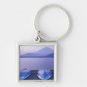 Asia, Japan, Yamanashi, Rowboats on Motosu Lake Keychain
