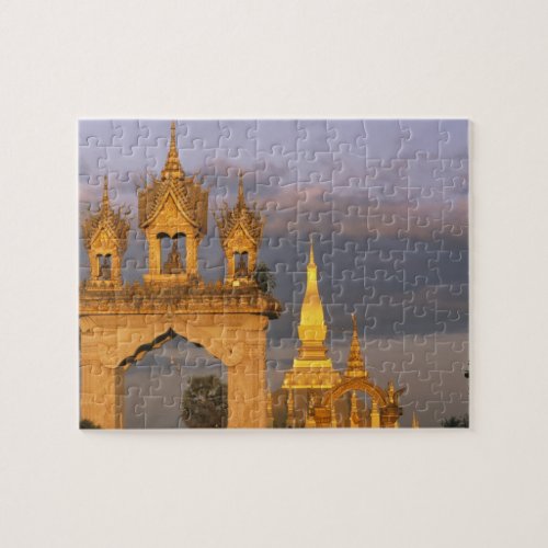 Asia Laos Vientiane That Luang Temple Jigsaw Puzzle