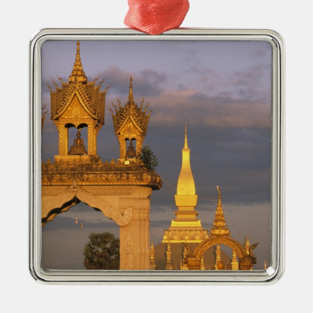 Asia, Laos, Vientiane. That Luang Temple. Metal Ornament (Front)