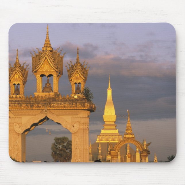 Asia, Laos, Vientiane. That Luang Temple. Mouse Pad (Front)