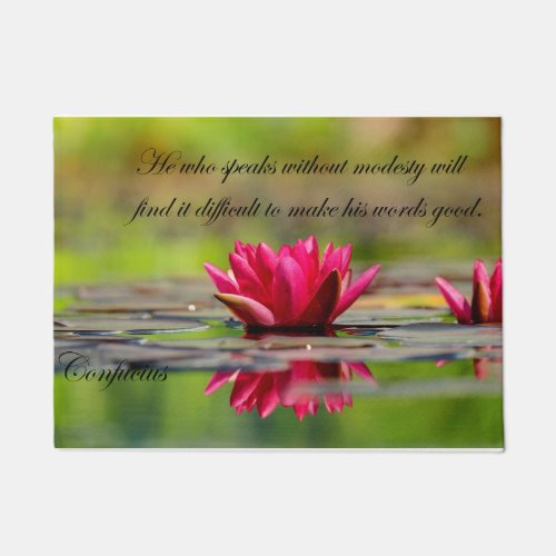 Asia Lotus Flower with Confucius Quotes Doormat