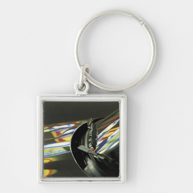 Asia, Malaysia, Melaka. Neon reflections in car Keychain (Front)