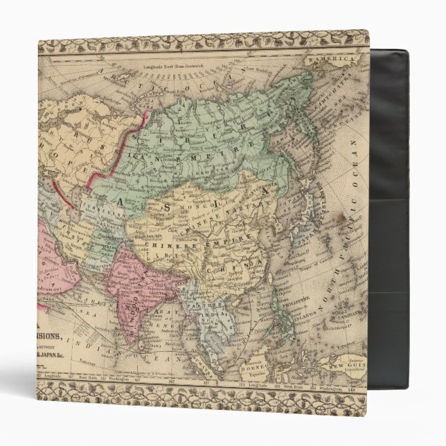 Asia Map by Mitchell 3 Ring Binder (Front/Inside)