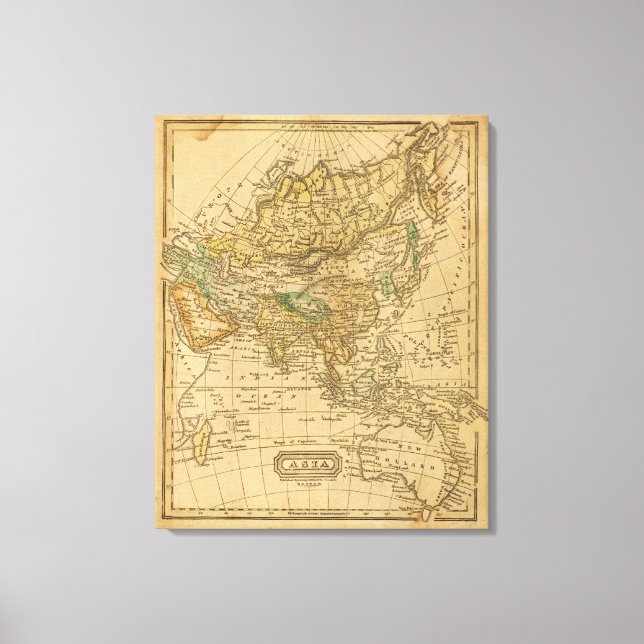 Asia  Map by Worcester Canvas Print (Front)