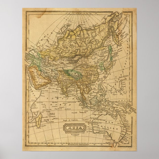Asia  Map by Worcester Poster (Front)
