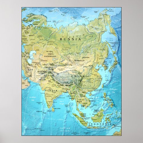 Asia Map Poster