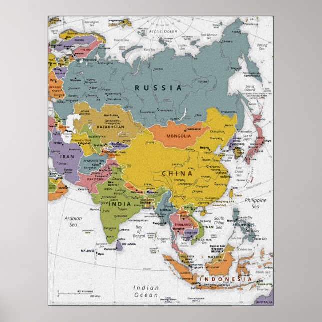 Asia Map Poster (Front)