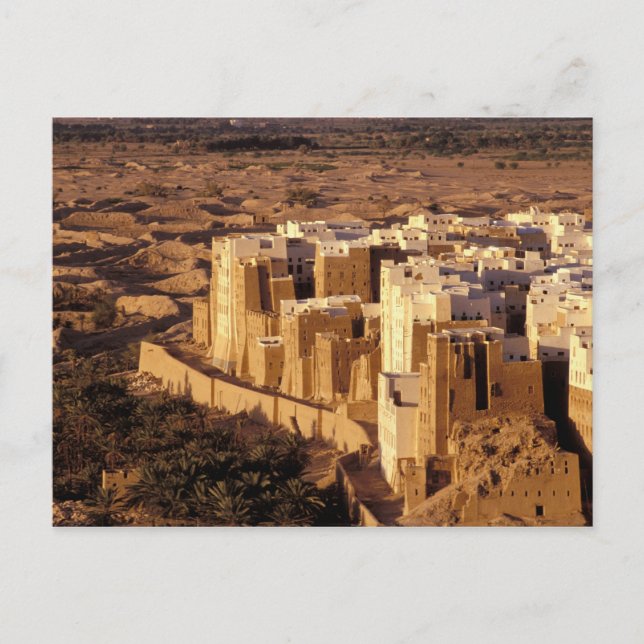 Asia, Middle East, Republic of Yemen, Shibam Postcard (Front)