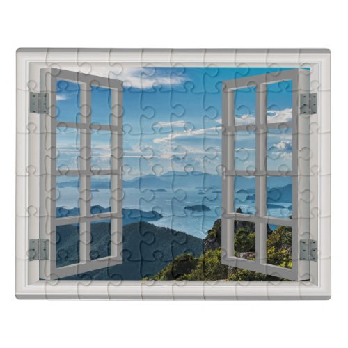 Asia Mountains Amazing View Fab Ocean Jigsaw Puzzle