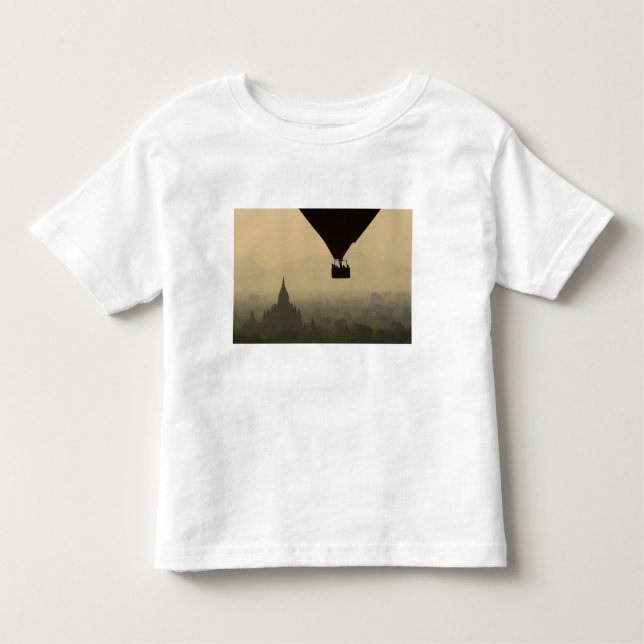 Asia, Myanmar, Bagan, balloon over temples of Toddler T-shirt (Front)