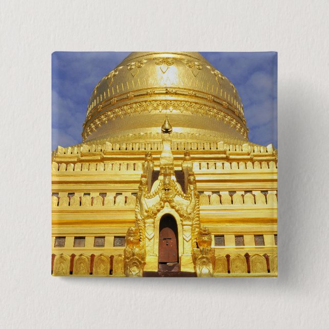 Asia, Myanmar (Burma), Bagan (Pagan). The Shwe Pinback Button (Front)