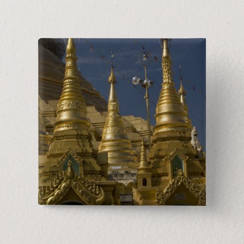 Asia Myanmar Yangon Golden stupa of Shwedagon Pinback Button