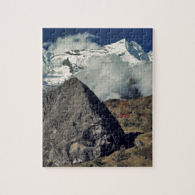 Asia, Nepal, Sagarmatha NP. A Buddhist prayer Jigsaw Puzzle (Vertical)