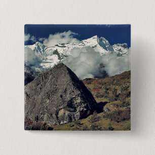 Asia, Nepal, Sagarmatha NP. A Buddhist prayer Pinback Button