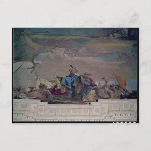 Asia, one of Four Continents from the ceiling Postcard