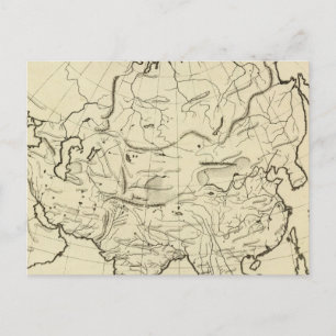 Asia outline map postcard