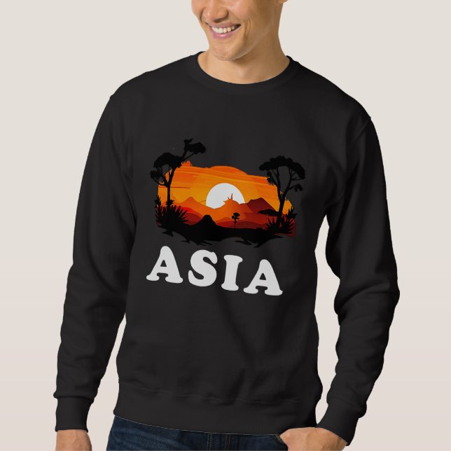 Asia Pride Sunset Continent Souvenir Sweatshirt (Front)