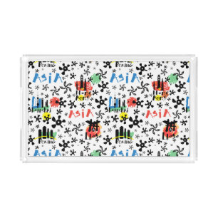 Asia Symbols Pattern Acrylic Tray