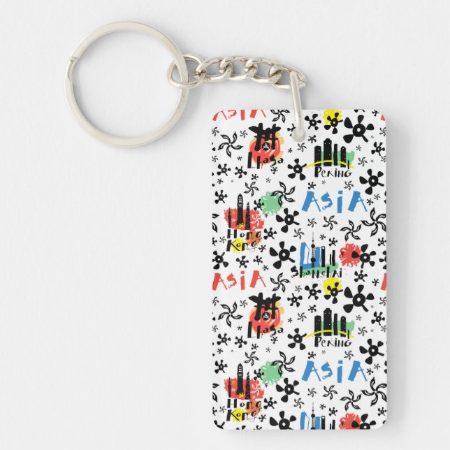 Asia | Symbols Pattern Keychain (Front)