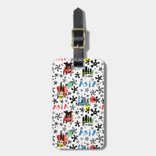 Asia   Symbols Pattern Luggage Tag