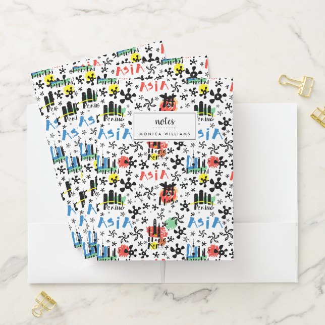 Asia | Symbols Pattern Pocket Folder (In Situ)