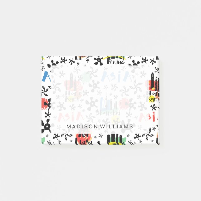 Asia | Symbols Pattern Post-it Notes (Front)