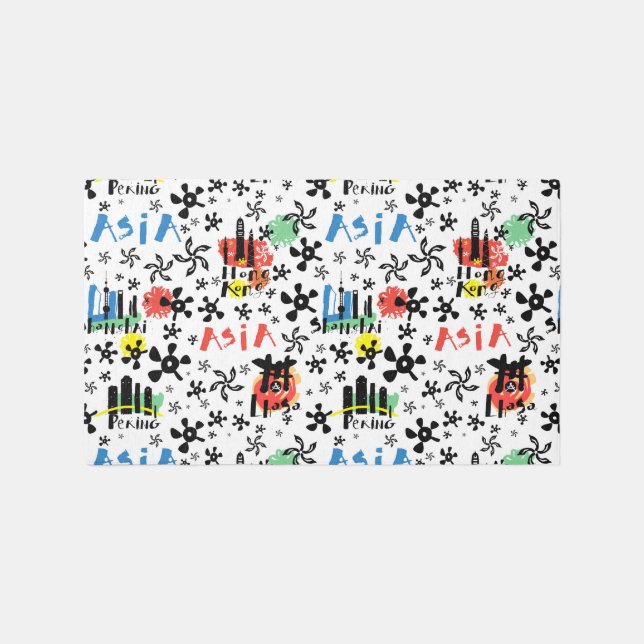 Asia | Symbols Pattern Rug (Front)